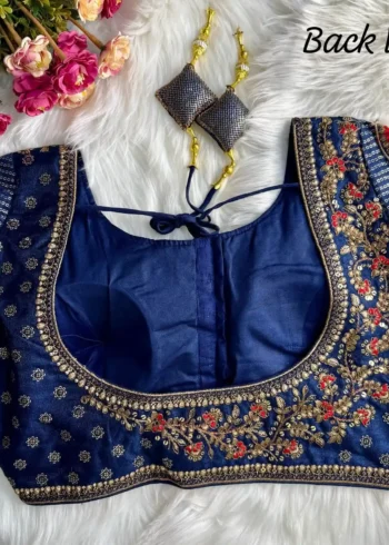 Heavy Copper Codding Thread Work Bridal Blouse