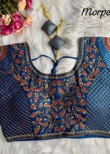 Heavy Copper Codding Thread Work Bridal Blouse