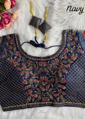 Heavy Copper Codding Thread Work Bridal Blouse