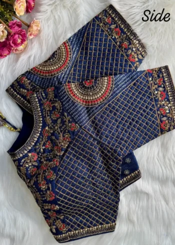 Heavy Copper Codding Thread Work Bridal Blouse