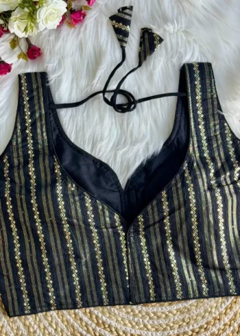 Heavy Dola Silk Crochet Jaquard Work Partywear Blouse