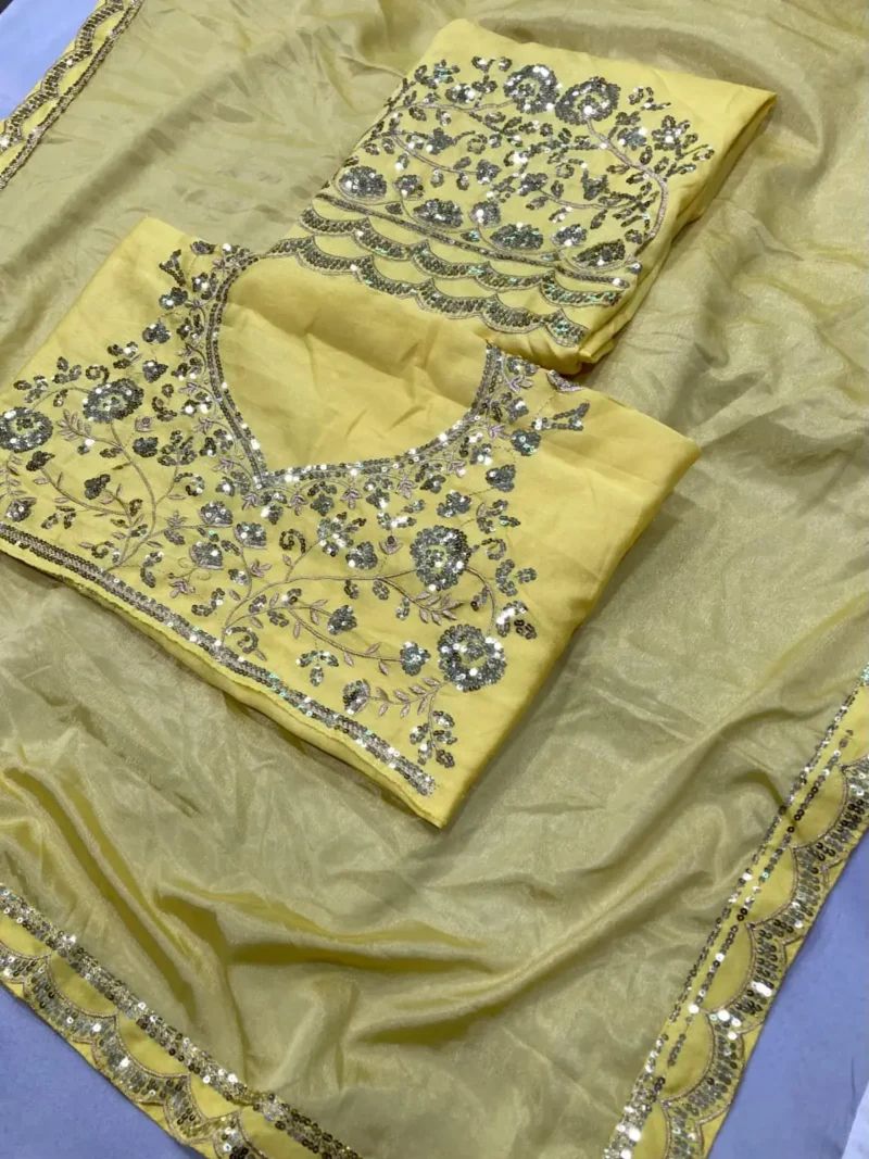 Jhanvi Kapoor Inspired Saree in Yellow Color