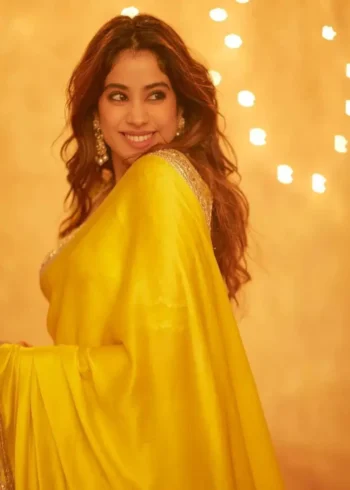Jhanvi Kapoor Inspired Saree in Yellow Color