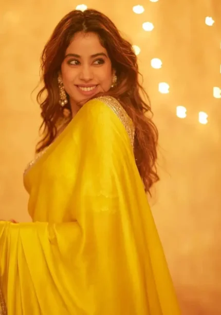 Jhanvi Kapoor Inspired Saree in Yellow Color