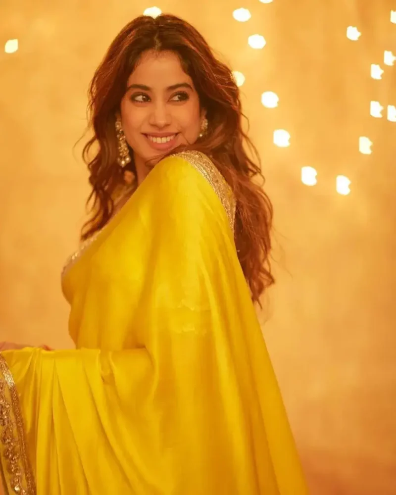 Jhanvi Kapoor Inspired Saree in Yellow Color