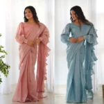 Jimmy Choo Organza Ready to Wear Designer Ruffle Saree
