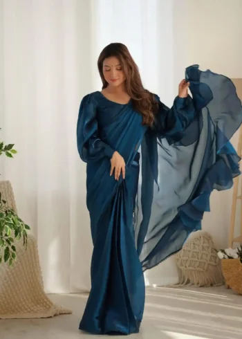 Jimmy Choo Organza Ready to Wear Designer Ruffle Saree