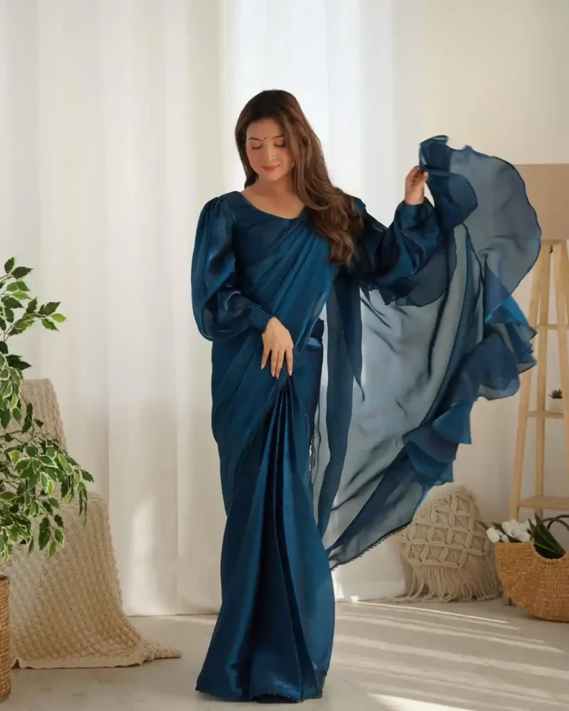 Jimmy Choo Organza Ready to Wear Designer Ruffle Saree