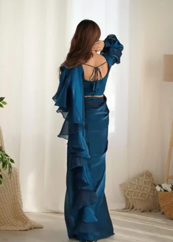 Jimmy Choo Organza Ready to Wear Designer Ruffle Saree