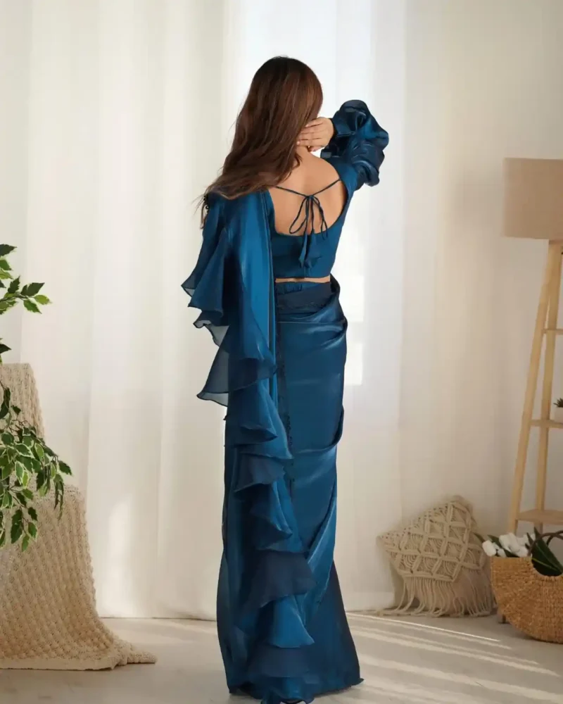 Jimmy Choo Organza Ready to Wear Designer Ruffle Saree