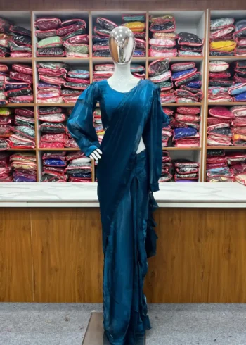 Jimmy Choo Organza Ready to Wear Designer Ruffle Saree