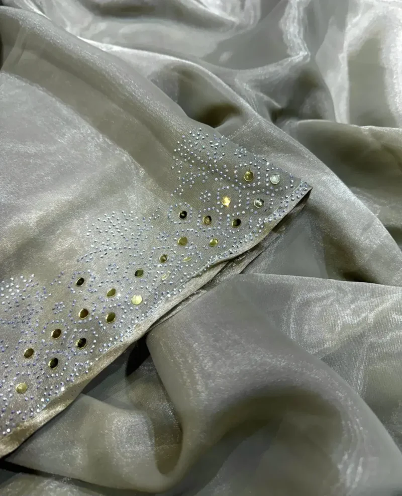 Malaika Arora Inspired Jimmy Choo Diamond & Hand Mirror Work Saree