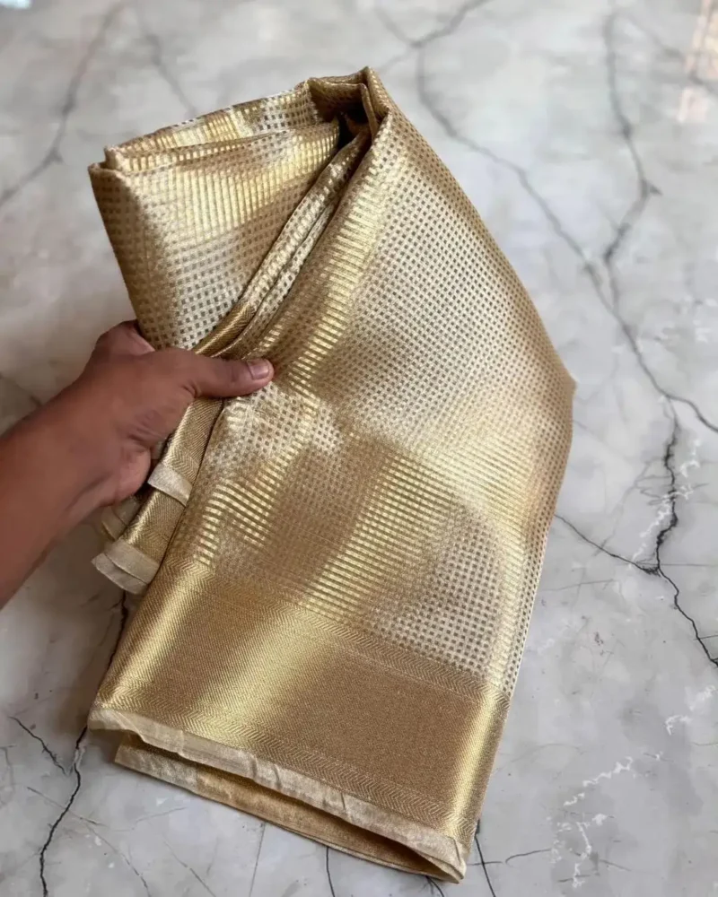 Nayanthara Inspired Rich Pallu Jacquard Work Tissue Silk Saree