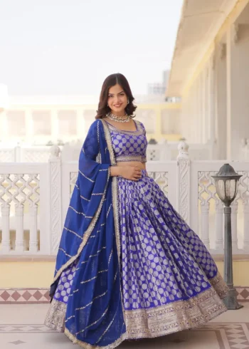 Pure Dyeable Jacquard Designer Lehenga choli for Wedding