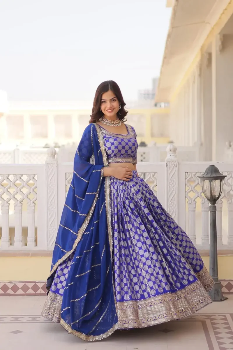 Pure Dyeable Jacquard Designer Lehenga choli for Wedding
