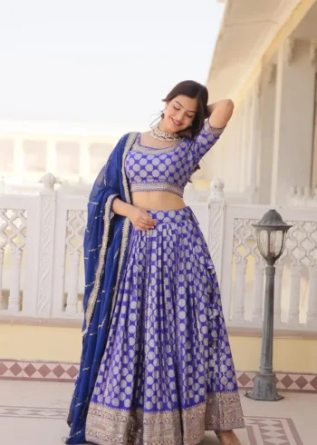 Pure Dyeable Jacquard Designer Lehenga choli for Wedding