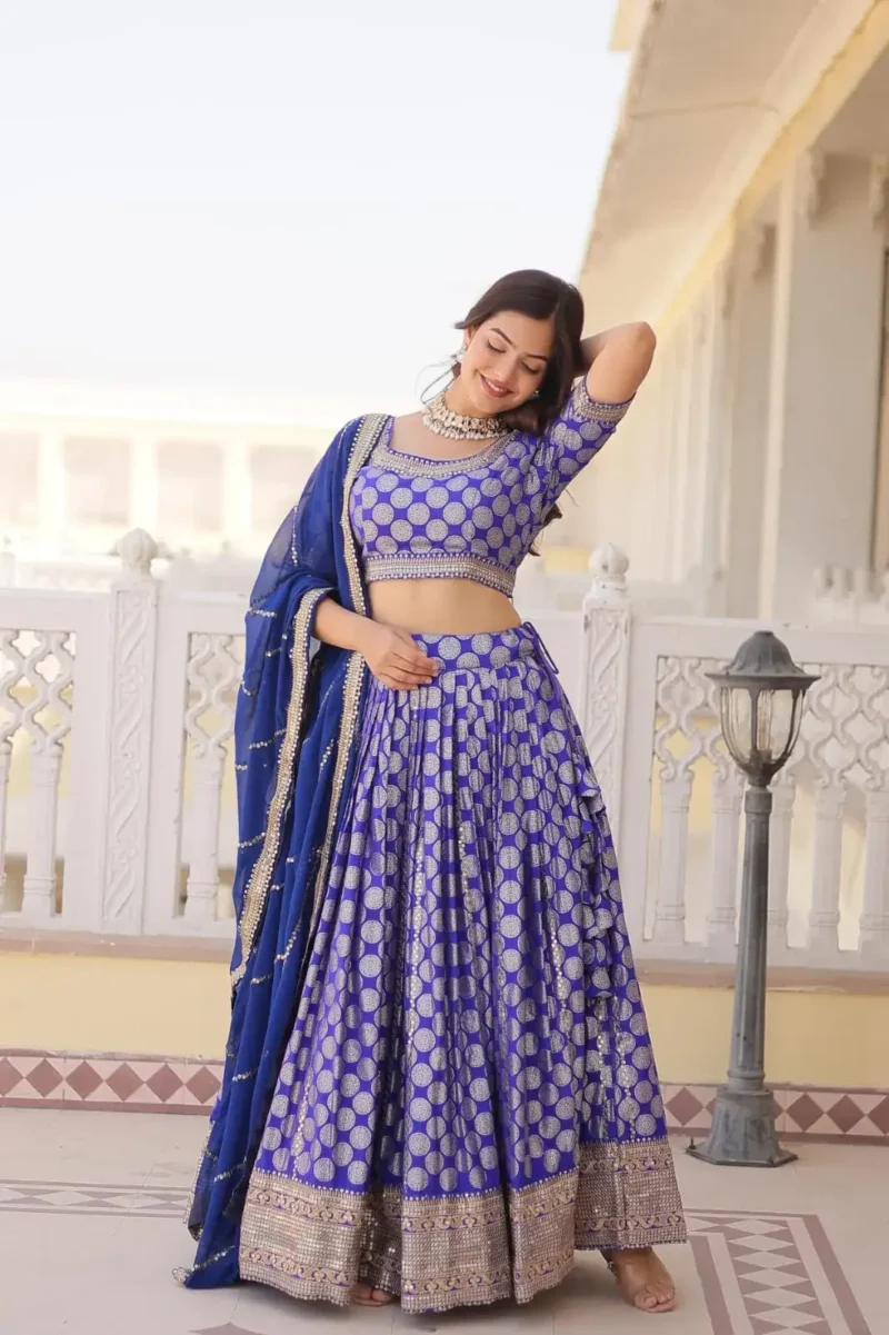 Pure Dyeable Jacquard Designer Lehenga choli for Wedding