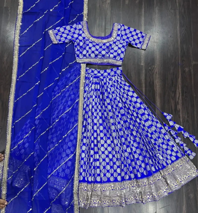 Pure Dyeable Jacquard Designer Lehenga choli for Wedding