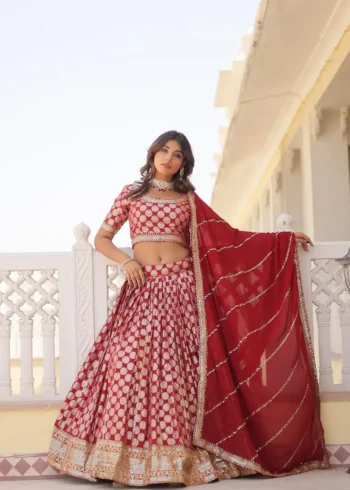 Pure Dyeable Jacquard Designer Lehenga choli for Wedding