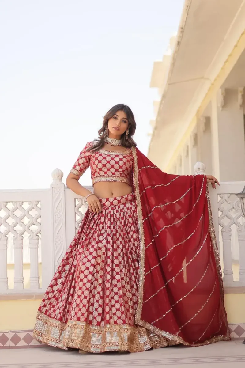 Pure Dyeable Jacquard Designer Lehenga choli for Wedding