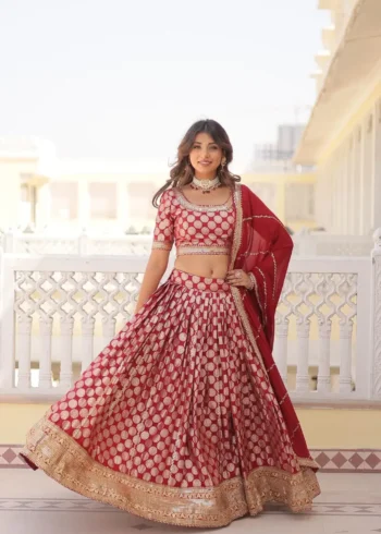 Pure Dyeable Jacquard Designer Lehenga choli for Wedding