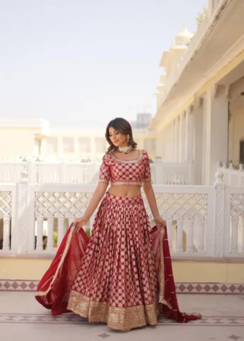 Pure Dyeable Jacquard Designer Lehenga choli for Wedding