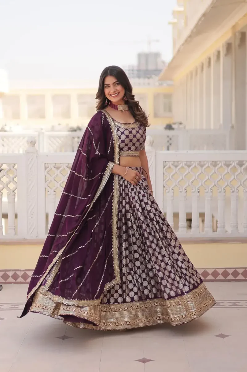 Pure Dyeable Jacquard Designer Lehenga choli for Wedding