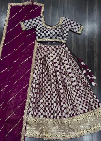 Pure Dyeable Jacquard Designer Lehenga choli for Wedding