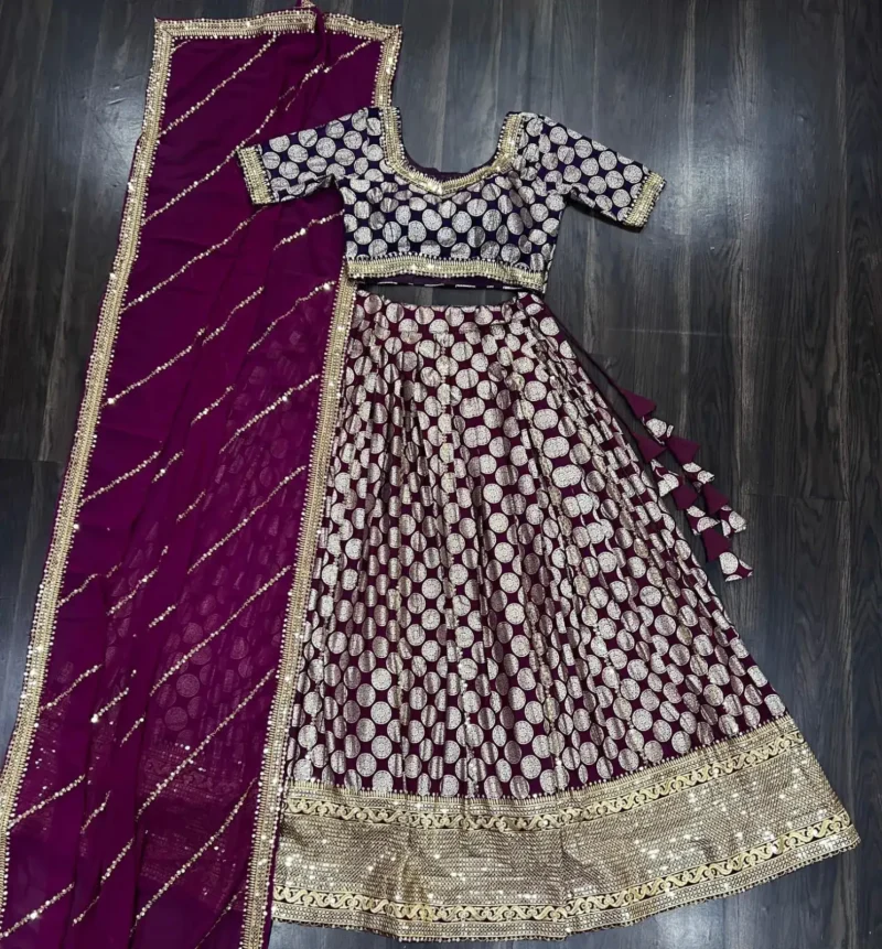Pure Dyeable Jacquard Designer Lehenga choli for Wedding