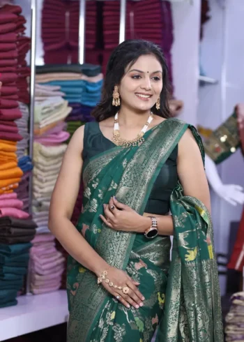 Pure Khadi Georgette Silk Designer Saree for Wedding