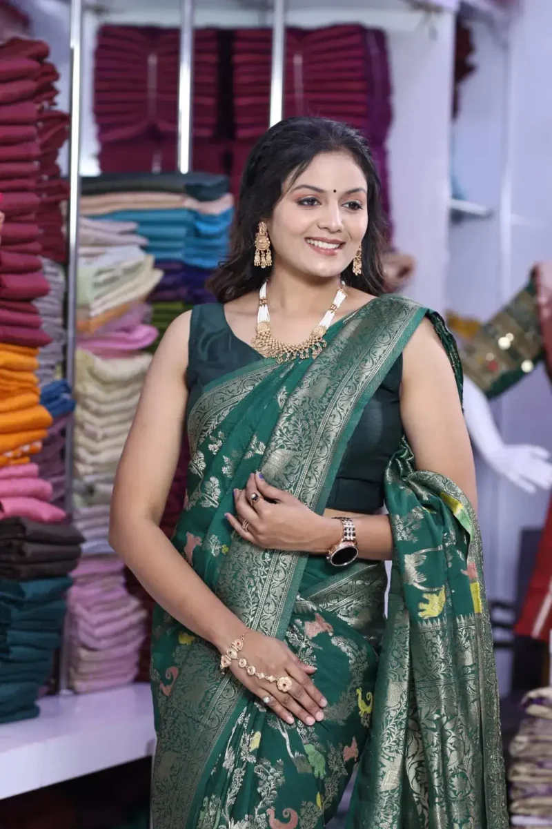 Pure Khadi Georgette Silk Designer Saree for Wedding