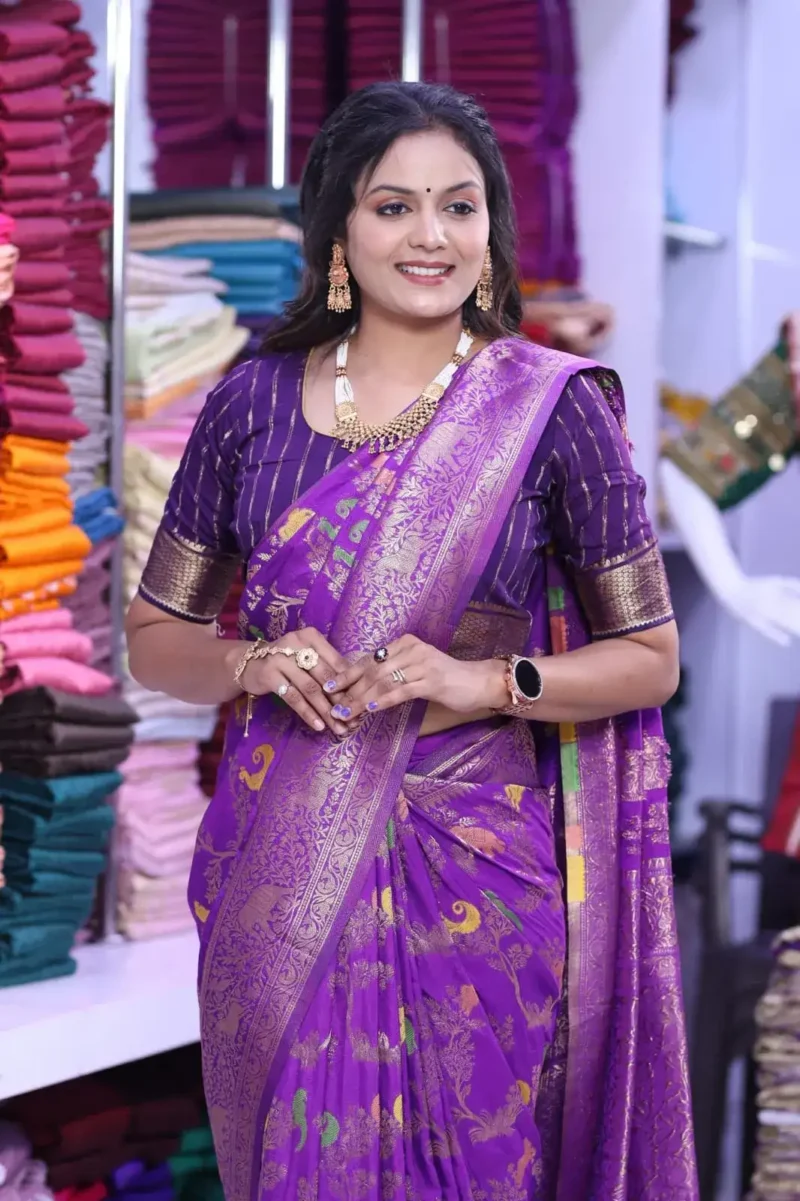 Pure Khadi Georgette Silk Designer Saree for Wedding