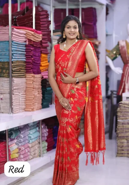 Pure Khadi Georgette Silk Designer Saree for Wedding