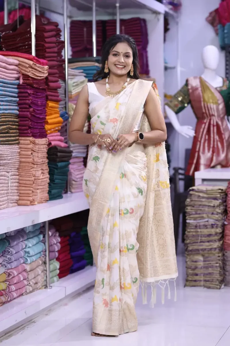 Pure Khadi Georgette Silk Designer Saree for Wedding
