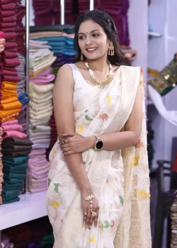 Pure Khadi Georgette Silk Designer Saree for Wedding