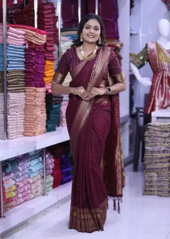 Pure Khadi Georgette Silk Saree for Wedding