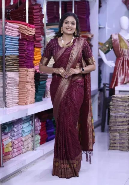 Pure Khadi Georgette Silk Saree for Wedding