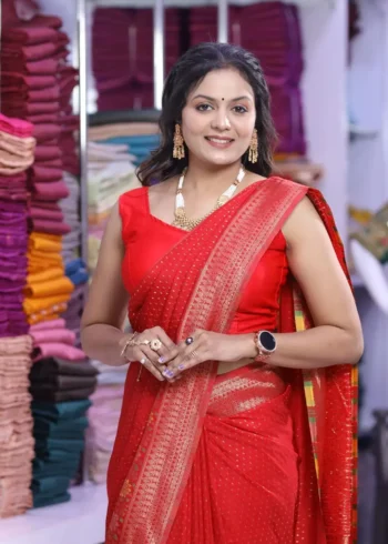 Pure Khadi Georgette Silk Saree for Wedding