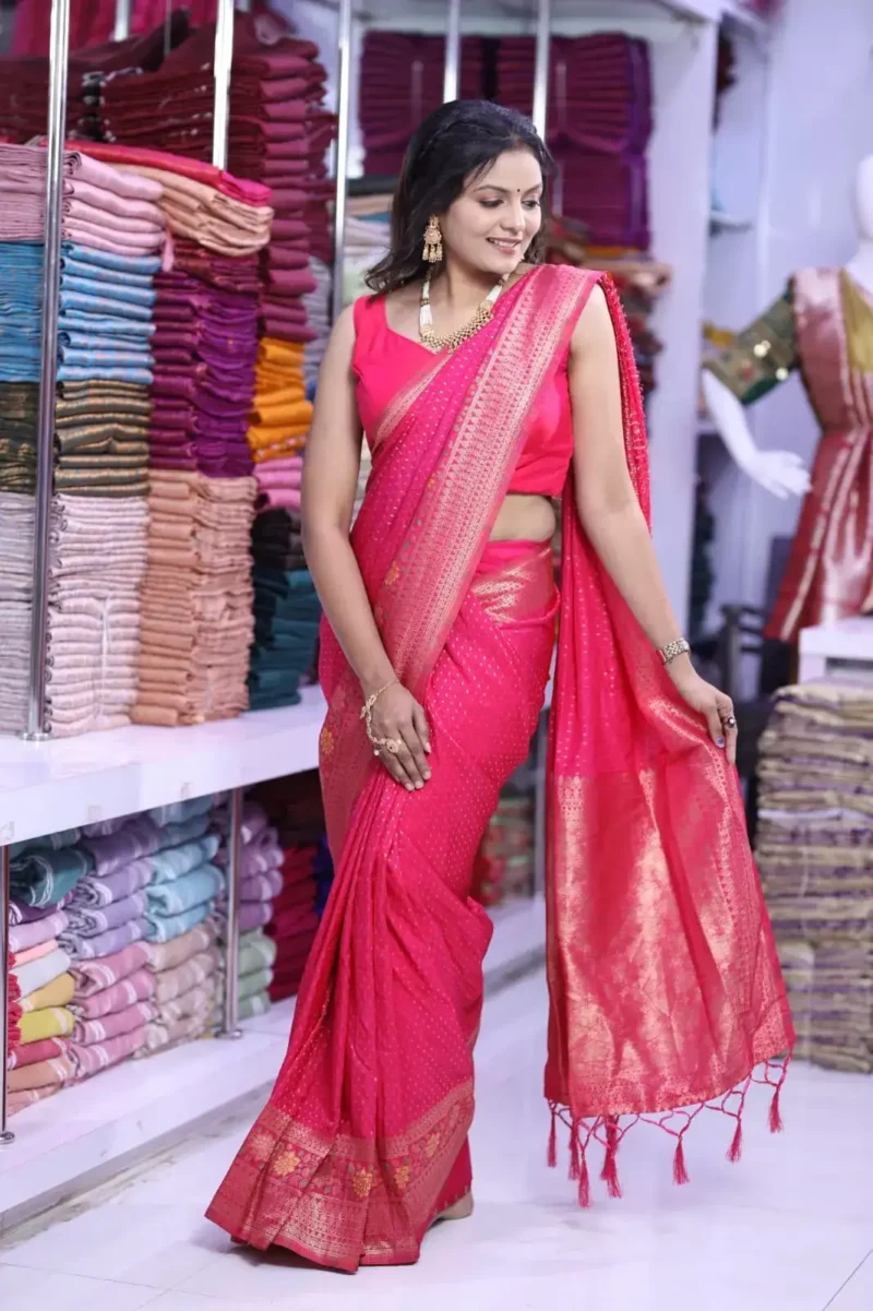Pure Khadi Georgette Silk Saree for Wedding