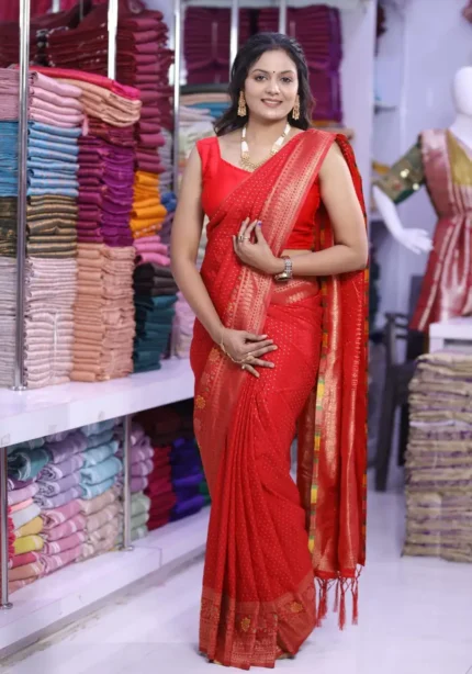 Pure Khadi Georgette Silk Saree for Wedding