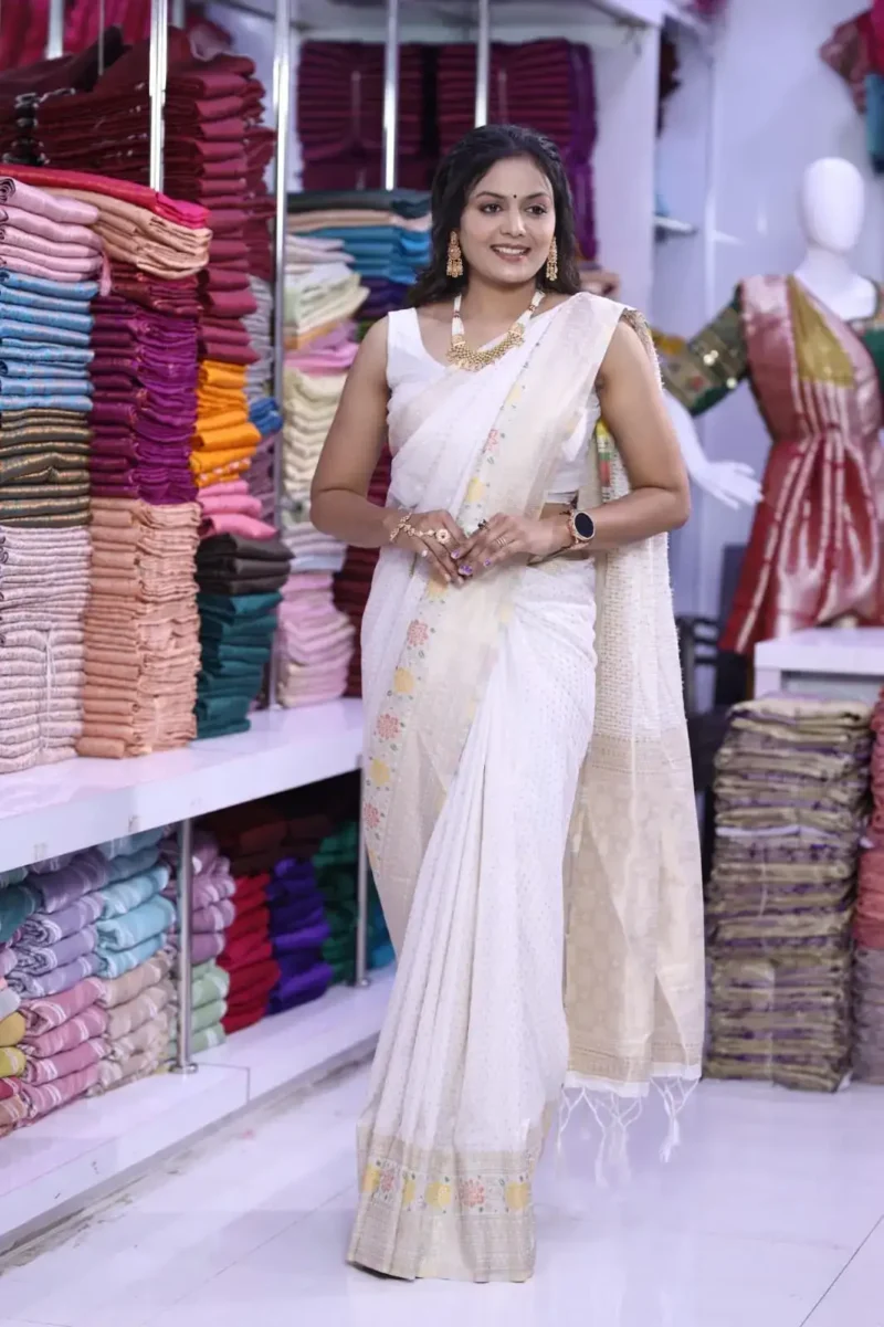 Pure Khadi Georgette Silk Saree for Wedding