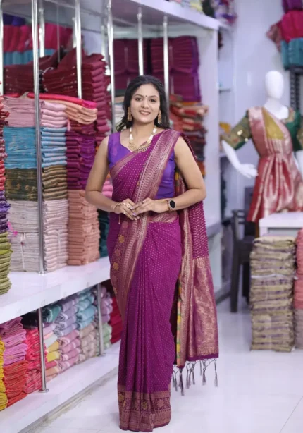 Pure Khadi Georgette Silk Saree for Wedding