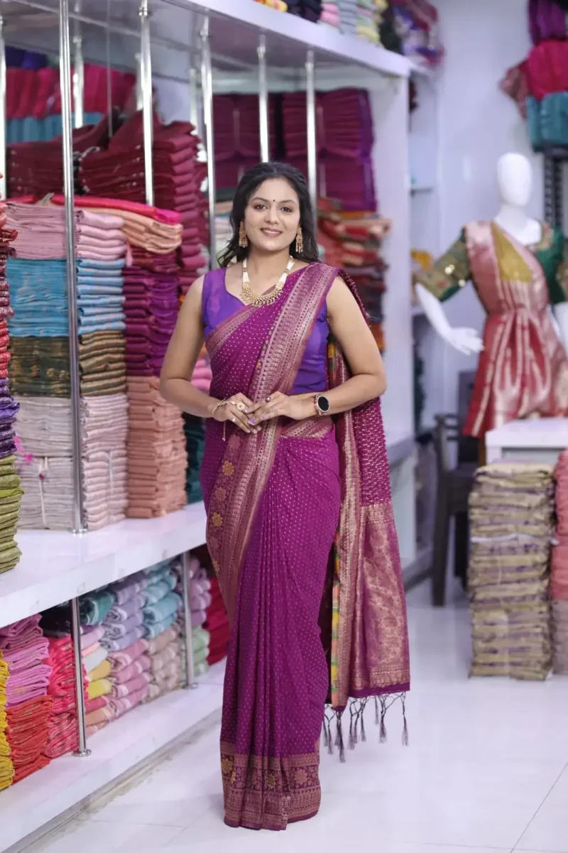 Pure Khadi Georgette Silk Saree for Wedding
