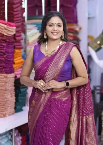 Pure Khadi Georgette Silk Saree for Wedding
