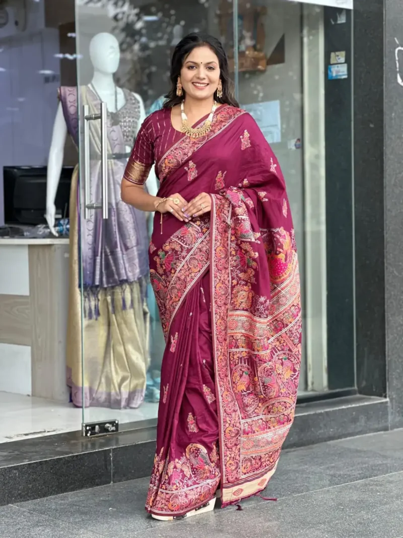 Pure Soft Pashmina Silk Designer Wedding Silk Saree