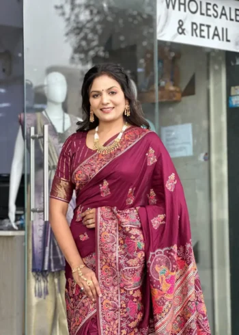 Pure Soft Pashmina Silk Designer Wedding Silk Saree