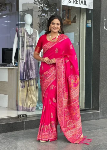 Pure Soft Pashmina Silk Designer Wedding Silk Saree