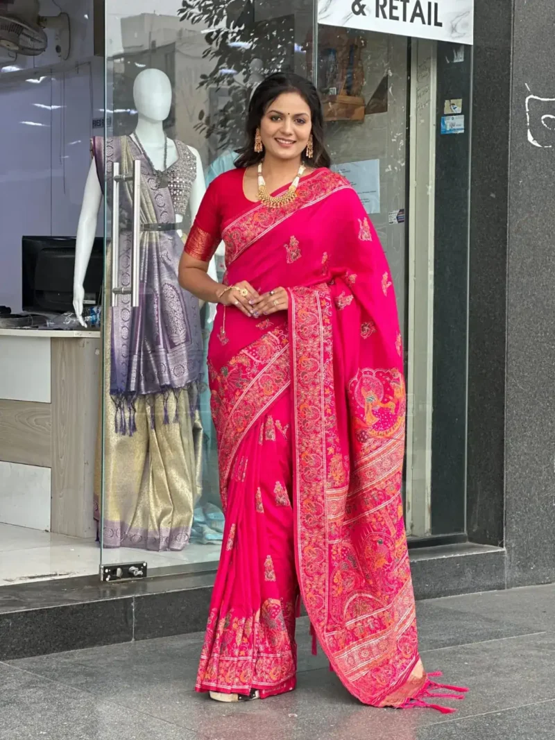 Pure Soft Pashmina Silk Designer Wedding Silk Saree