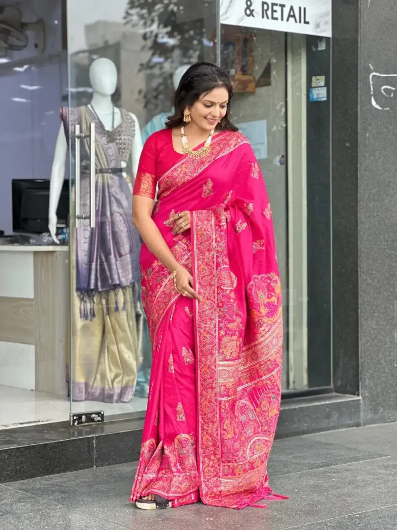 Pure Soft Pashmina Silk Designer Wedding Silk Saree