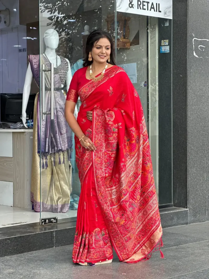 Pure Soft Pashmina Silk Designer Wedding Silk Saree